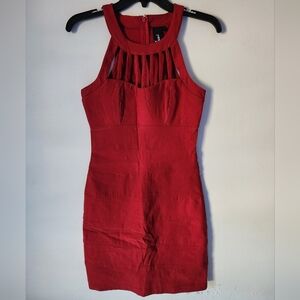 Crissi Red Strappy Halter Bodycon Dress – Size 5